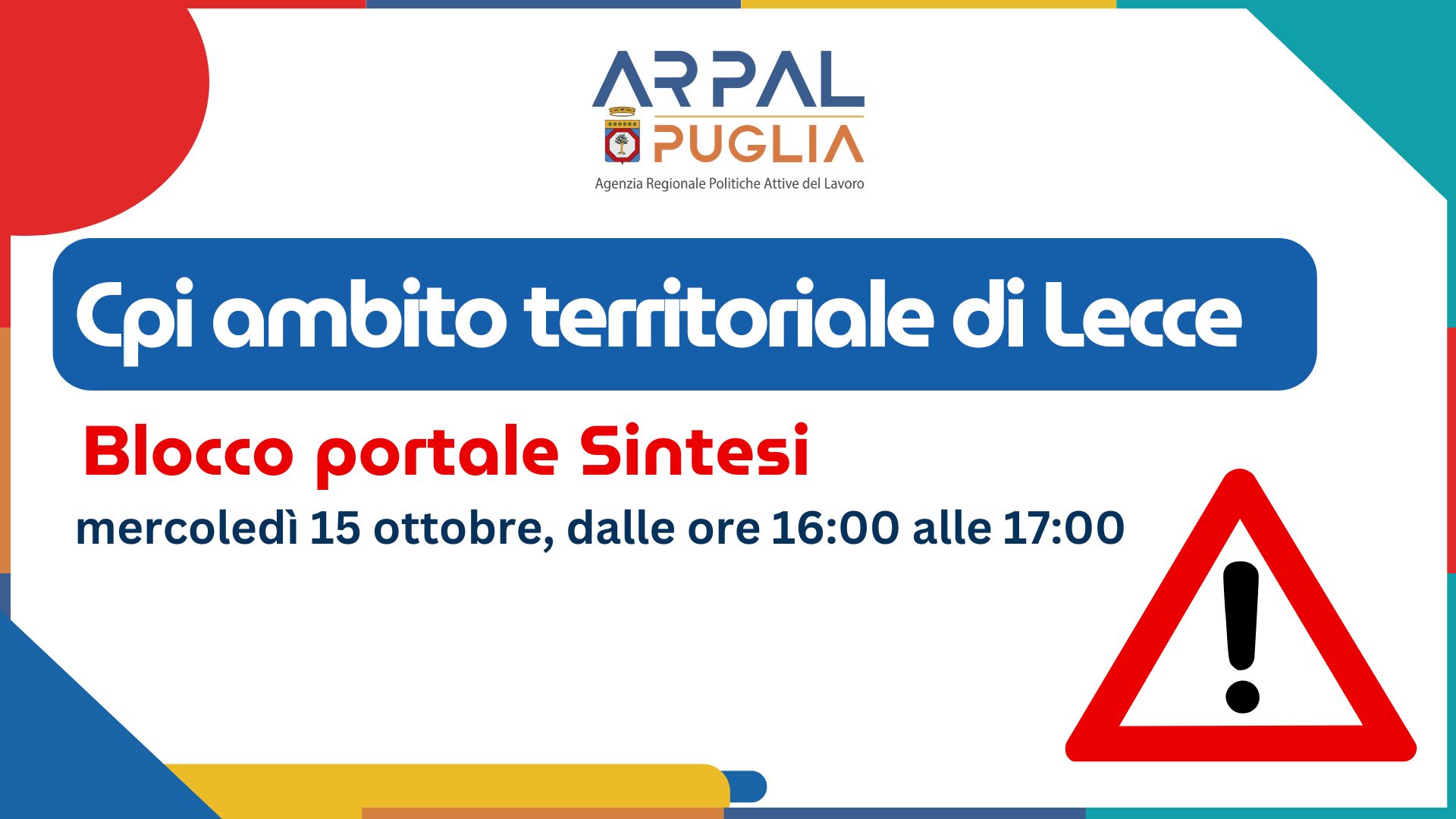 AVVISO IMPORTANTE: aggiornamento del Sistema SINTESI